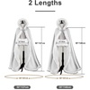 image:imageBEAUTELICATE Wedding Cape Hooded Cloak for Bride Winter Reversible with Fur Trim Free Hand MuffSilver