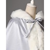 image:imageBEAUTELICATE Wedding Cape Hooded Cloak for Bride Winter Reversible with Fur Trim Free Hand MuffSilver
