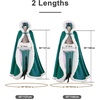 image:imageBEAUTELICATE Wedding Cape Hooded Cloak for Bride Winter Reversible with Fur Trim Free Hand MuffTeal