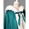 image:imageBEAUTELICATE Wedding Cape Hooded Cloak for Bride Winter Reversible with Fur Trim Free Hand MuffTeal