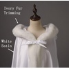 image:imageBEAUTELICATE Wedding Cape Hooded Cloak for Bride Winter Reversible with Fur Trim Free Hand MuffWhite