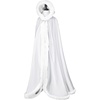 image:imageBEAUTELICATE Wedding Cape Hooded Cloak for Bride Winter Reversible with Fur Trim Free Hand MuffWhite