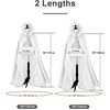 image:imageBEAUTELICATE Wedding Cape Hooded Cloak for Bride Winter Reversible with Fur Trim Free Hand MuffWhite