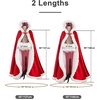 image:imageBEAUTELICATE Wedding Cape Hooded Cloak for Bride Winter Reversible with Fur Trim Free Hand MuffWine Red