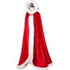 image:imageBEAUTELICATE Wedding Cape Hooded Cloak for Bride Winter Reversible with Fur Trim Free Hand MuffWine Red