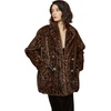 image:imageBEAUTELICATE Women Leopard Print Fleece Coat Loose Fur Coat with Pockets Lapel Faux Fur With Satin Lining