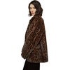 image:imageBEAUTELICATE Women Leopard Print Fleece Coat Loose Fur Coat with Pockets Lapel Faux Fur With Satin Lining