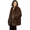 image:imageBEAUTELICATE Women Leopard Print Fleece Coat Loose Fur Coat with Pockets Lapel Faux Fur With Satin Lining