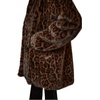 image:imageBEAUTELICATE Women Leopard Print Fleece Coat Loose Fur Coat with Pockets Lapel Faux Fur With Satin Lining