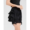 image:imageBEAUTELICATE Women Short Bloomers 100 Cotton Vintage Underskirt 3 Tiered Ruffled Elastic WaistbandBlack