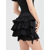 image:imageBEAUTELICATE Women Short Bloomers 100 Cotton Vintage Underskirt 3 Tiered Ruffled Elastic WaistbandBlack