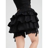 image:imageBEAUTELICATE Women Short Bloomers 100 Cotton Vintage Underskirt 3 Tiered Ruffled Elastic WaistbandBlack