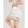 image:imageBEAUTELICATE Women Short Bloomers 100 Cotton Vintage Underskirt 3 Tiered Ruffled Elastic WaistbandIvory