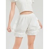 image:imageBEAUTELICATE Women Short Bloomers 100 Cotton Vintage Underskirt 3 Tiered Ruffled Elastic WaistbandIvory