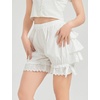 image:imageBEAUTELICATE Women Short Bloomers 100 Cotton Vintage Underskirt 3 Tiered Ruffled Elastic WaistbandIvory