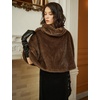 image:imageBEAUTELICATE Women Short Cape Faux Mink Fur Shawl Pullover Cowl Neck Medieval Short TopsLong Stylemink Brown
