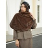 image:imageBEAUTELICATE Women Short Cape Faux Mink Fur Shawl Pullover Cowl Neck Medieval Short TopsLong Stylemink Brown
