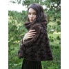 image:imageBEAUTELICATE Women Short Cape Faux Mink Fur Shawl Pullover Cowl Neck Medieval Short TopsLong Stylemink Print