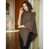 image:imageBEAUTELICATE Women Wool Poncho Knitted Tweed Wool Sweater Pullover Pile Collar CapeBrown