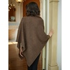 image:imageBEAUTELICATE Women Wool Poncho Knitted Tweed Wool Sweater Pullover Pile Collar CapeBrown