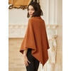 image:imageBEAUTELICATE Women Wool Poncho Knitted Tweed Wool Sweater Pullover Pile Collar CapeBurnt Orange