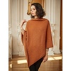 image:imageBEAUTELICATE Women Wool Poncho Knitted Tweed Wool Sweater Pullover Pile Collar CapeBurnt Orange