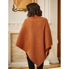 image:imageBEAUTELICATE Women Wool Poncho Knitted Tweed Wool Sweater Pullover Pile Collar CapeBurnt Orange