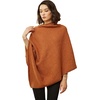 image:imageBEAUTELICATE Women Wool Poncho Knitted Tweed Wool Sweater Pullover Pile Collar CapeBurnt Orange