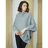 image:imageBEAUTELICATE Women Wool Poncho Knitted Tweed Wool Sweater Pullover Pile Collar CapeGrey