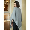 image:imageBEAUTELICATE Women Wool Poncho Knitted Tweed Wool Sweater Pullover Pile Collar CapeGrey