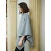 image:imageBEAUTELICATE Women Wool Poncho Knitted Tweed Wool Sweater Pullover Pile Collar CapeGrey