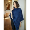 image:imageBEAUTELICATE Women Wool Poncho Knitted Tweed Wool Sweater Pullover Pile Collar CapeNavy Blue