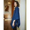 image:imageBEAUTELICATE Women Wool Poncho Knitted Tweed Wool Sweater Pullover Pile Collar CapeNavy Blue