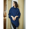image:imageBEAUTELICATE Women Wool Poncho Knitted Tweed Wool Sweater Pullover Pile Collar CapeNavy Blue