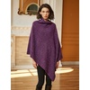 image:imageBEAUTELICATE Women Wool Poncho Knitted Tweed Wool Sweater Pullover Pile Collar CapePurple