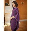 image:imageBEAUTELICATE Women Wool Poncho Knitted Tweed Wool Sweater Pullover Pile Collar CapePurple