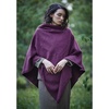 image:imageBEAUTELICATE Women Wool Poncho Knitted Tweed Wool Sweater Pullover Pile Collar CapePurple