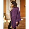 image:imageBEAUTELICATE Women Wool Poncho Knitted Tweed Wool Sweater Pullover Pile Collar CapePurple