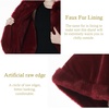 image:imageBEAUTELICATE Womens Party Faux Fox Fur Long Shawl Cloak Hooded Cape CoatBurgundy