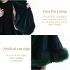 image:imageBEAUTELICATE Womens Party Faux Fox Fur Long Shawl Cloak Hooded Cape CoatDark Green