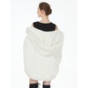 image:imageBEAUTELICATE Womens Party Faux Fox Fur Long Shawl Cloak Hooded Cape CoatIvory