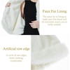 image:imageBEAUTELICATE Womens Party Faux Fox Fur Long Shawl Cloak Hooded Cape CoatIvory