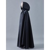 image:imageBEAUTELICATE Womens Wedding Hooded Cape Bridal Cloak Poncho Full LengthBlack