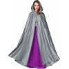 image:imageBEAUTELICATE Womens Wedding Hooded Cape Bridal Cloak Poncho Full LengthDark Silver