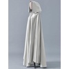 image:imageBEAUTELICATE Womens Wedding Hooded Cape Bridal Cloak Poncho Full LengthLight Silver