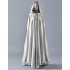 image:imageBEAUTELICATE Womens Wedding Hooded Cape Bridal Cloak Poncho Full LengthLight Silver