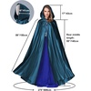 image:imageBEAUTELICATE Womens Wedding Hooded Cape Bridal Cloak Poncho Full LengthPeacock Blue