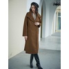 image:imageBEAUTELICATE Womens Wool Coat Single Breasted Winter Long Trench Coat with Belt 2 Pockets