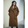 image:imageBEAUTELICATE Womens Wool Coat Single Breasted Winter Long Trench Coat with Belt 2 Pockets