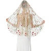 image:imageBEAUTELICATE 1 Tier Wedding Bridal Veil Exquisite Embroidered Secret Garden Veil With CombChampagne Tulle